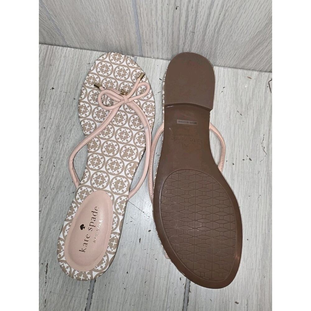 Kate Spade Mistic Leather Thong Sandals US 9M Pink Flip Flops New Summer Beachy - Picture 5 of 6